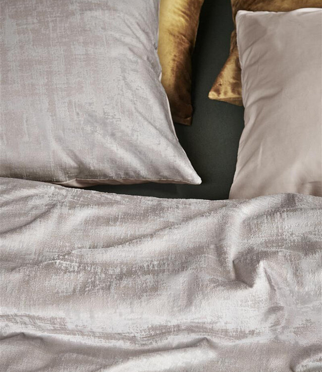 At Home Dekbedovertrek Textures Light Grey - Uitverkocht