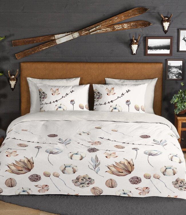 Ritzzly Dekbedovertrek met rits Flanel Mirre Sand