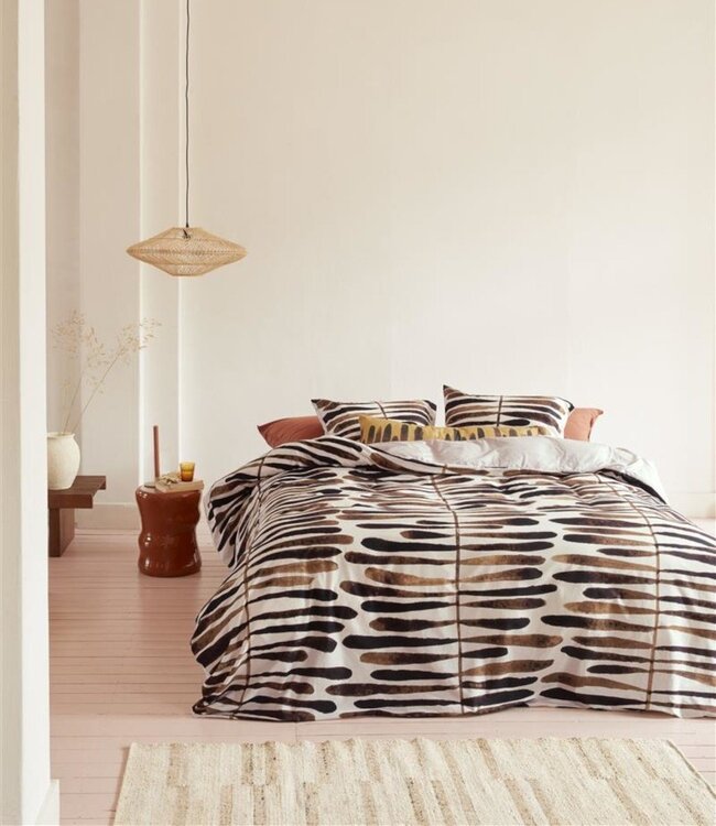 VT WONEN Dekbedovertrek Botanic Stripe 200 x 200/220