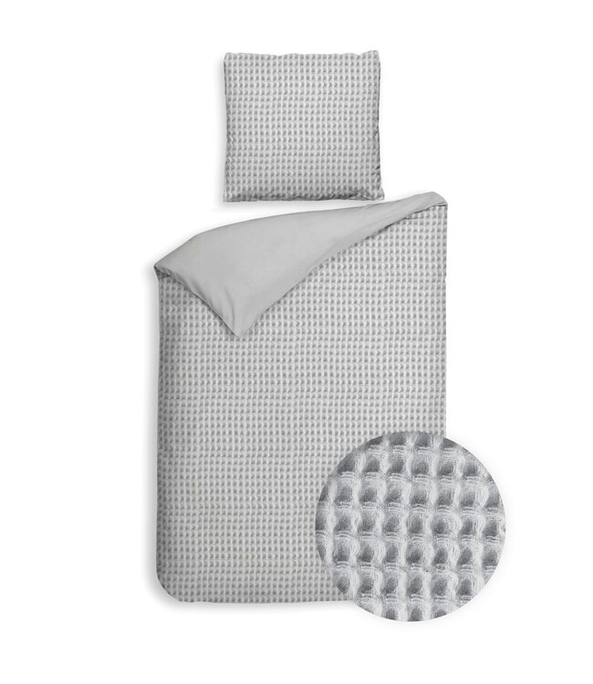 Heckett Lane Dekbedovertrek Vafala Melange Grey 140 x 200/220