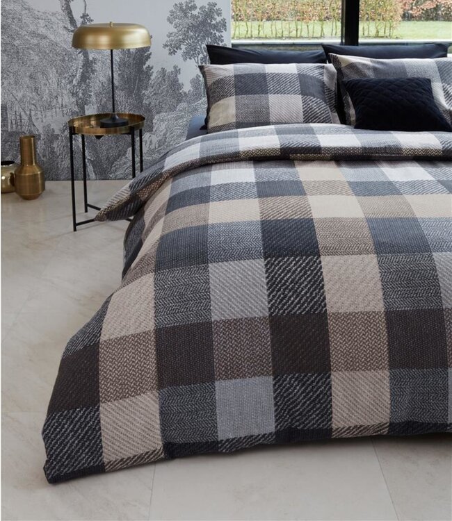 Beddinghouse Dekbedovertrek Flanel Beckett Grey