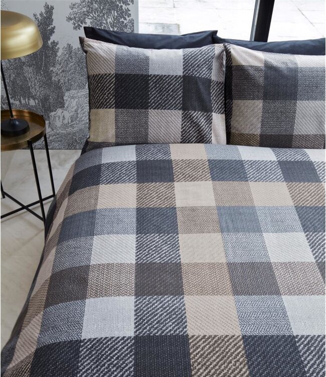 Beddinghouse Dekbedovertrek Flanel Beckett Grey