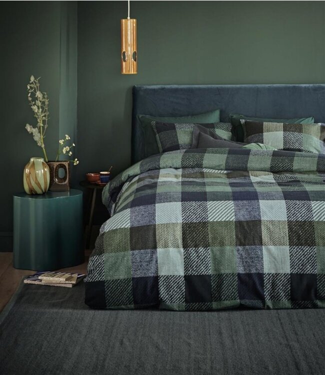 Beddinghouse Dekbedovertrek Flanel Beckett Blue Green 200 x 200/220