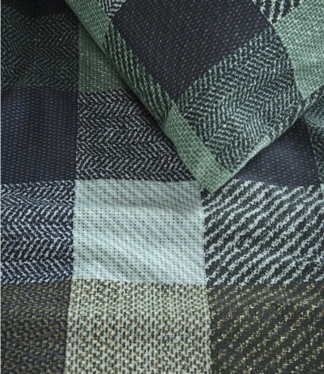 Beddinghouse Dekbedovertrek Flanel Beckett Blue Green 240 x 200/220