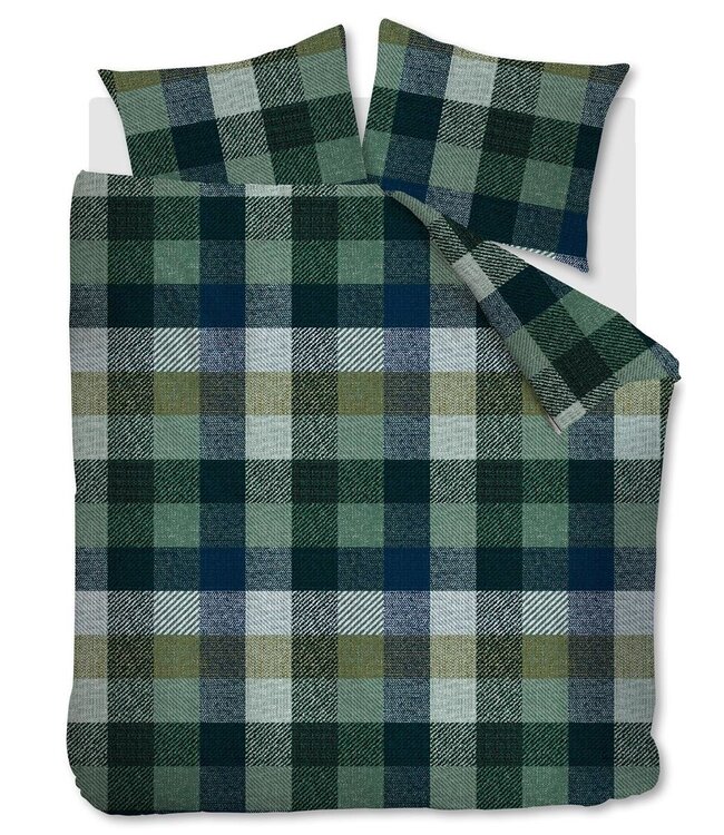 Beddinghouse Dekbedovertrek Flanel Beckett Blue Green 240 x 200/220