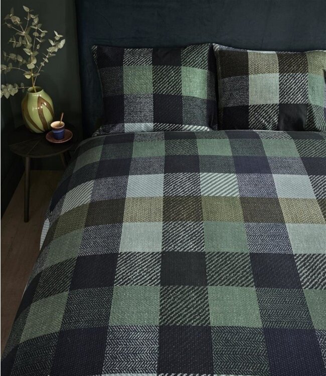 Beddinghouse Dekbedovertrek Flanel Beckett Blue Green 240 x 200/220