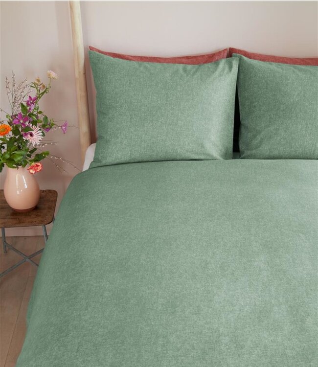 Beddinghouse Dekbedovertrek Flanel Frost Grey Green