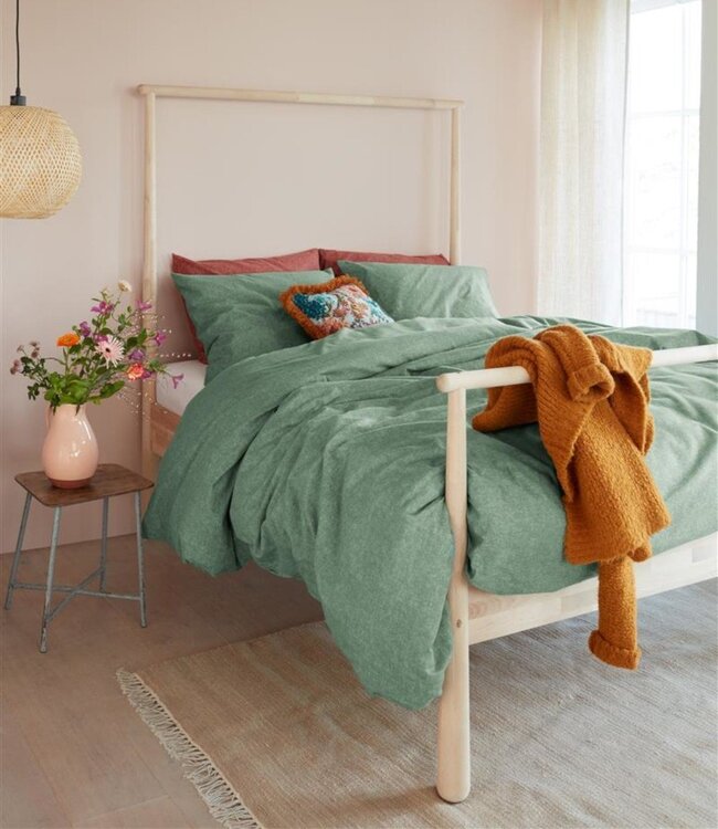 Beddinghouse Dekbedovertrek Flanel Frost Grey Green 240 x 200/220