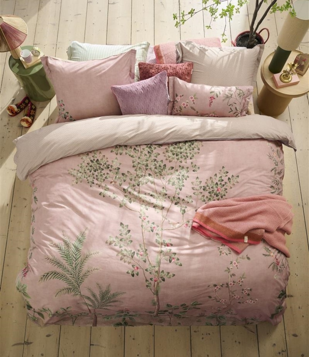 De Witte Lietaer Violetta heather rose-r flanellen dekbedovertrekset