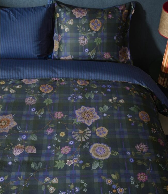 Pip Studio Dekbedovertrek Flores Felices Donkerblauw