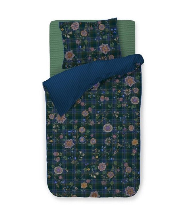 Pip Studio Dekbedovertrek Flores Felices Donkerblauw