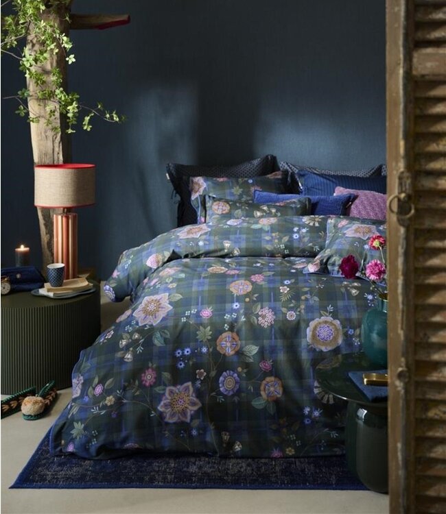 Pip Studio Dekbedovertrek Flores Felices Donkerblauw 240 x 200/220