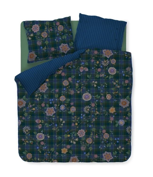 Pip Studio Dekbedovertrek Flores Felices Donkerblauw 240 x 200/220