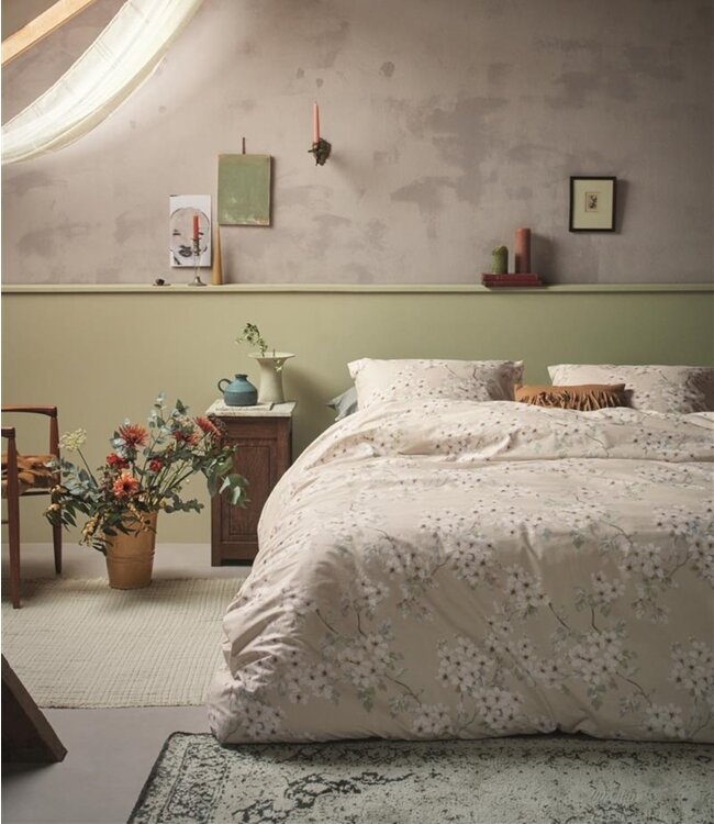 Ariadne at Home Dekbedovertrek Blooming Flowers Zand