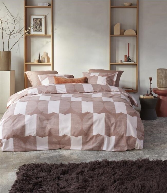VT WONEN Dekbedovertrek Check Mate Terra 240 x 200/220