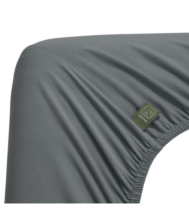 Dutch Design Topper Hoeslaken Organic Jersey Blue Grey