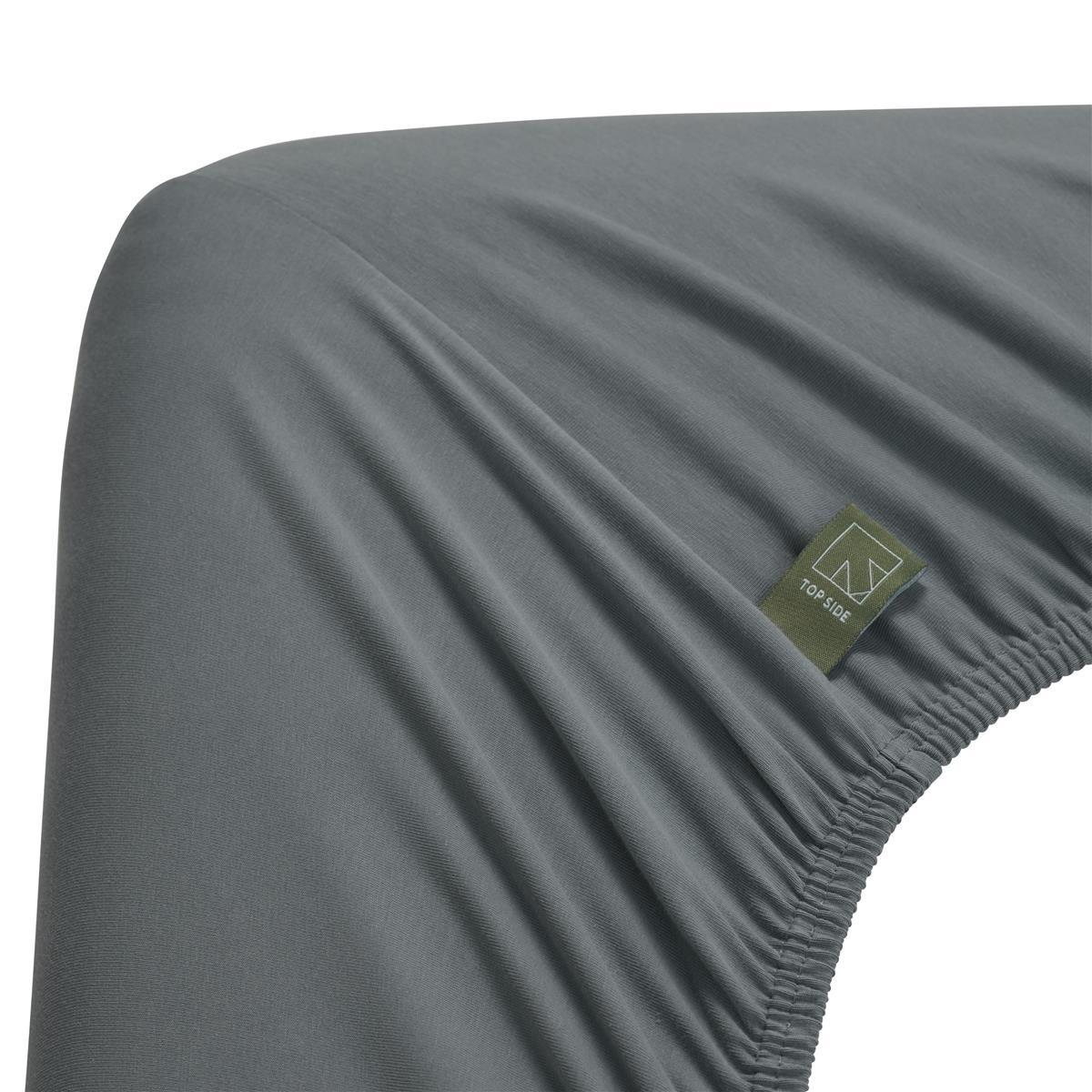 Dutch Design Topper Hoeslaken Organic Jersey Blue Grey