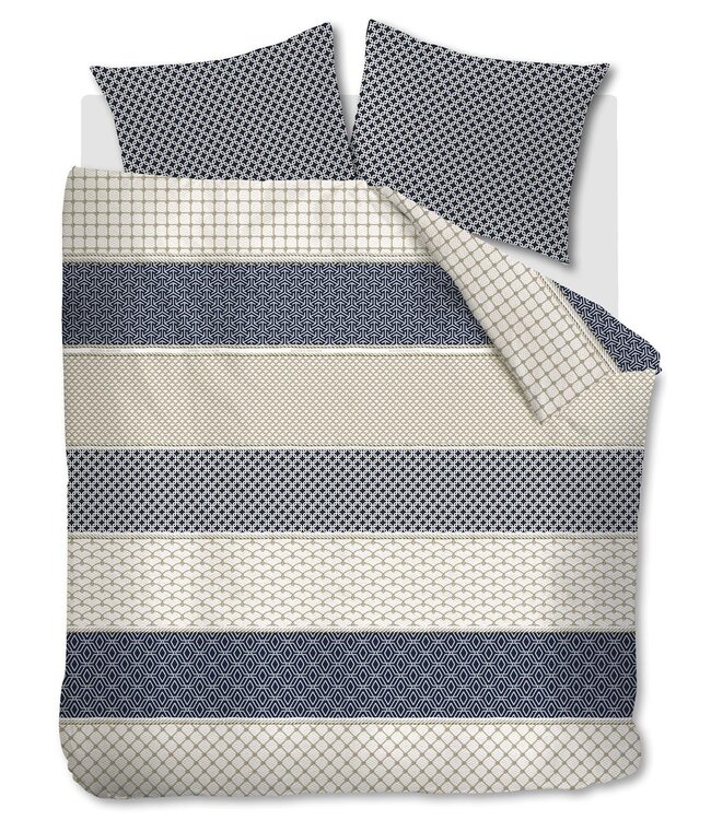 Rivièra Maison Dekbedovertrek Ropes Marineblauw