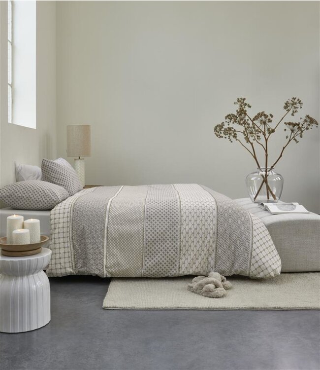 Rivièra Maison Dekbedovertrek Ropes Taupe