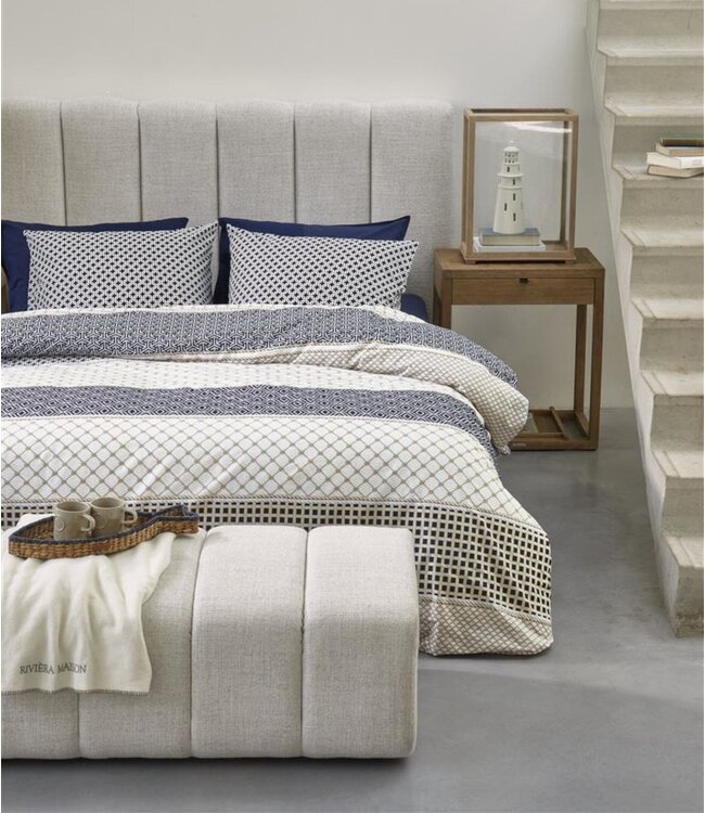 Rivièra Maison Dekbedovertrek Ropes Marineblauw 200 x 200/220