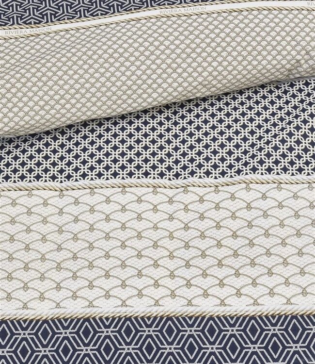 Rivièra Maison Dekbedovertrek Ropes Marineblauw 200 x 200/220