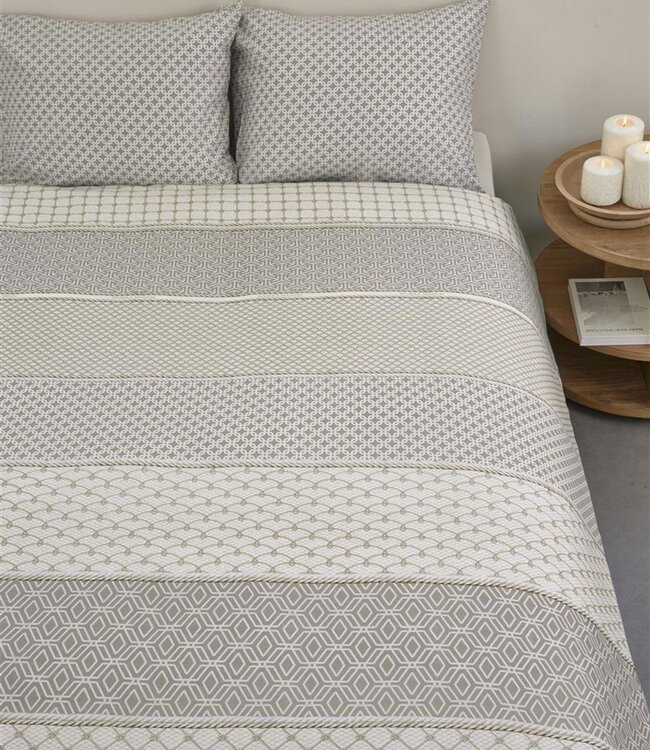 Rivièra Maison Dekbedovertrek Ropes Taupe 260 x 200/220
