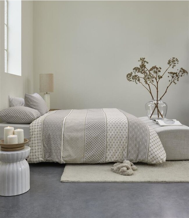 Rivièra Maison Dekbedovertrek Ropes Taupe 260 x 200/220