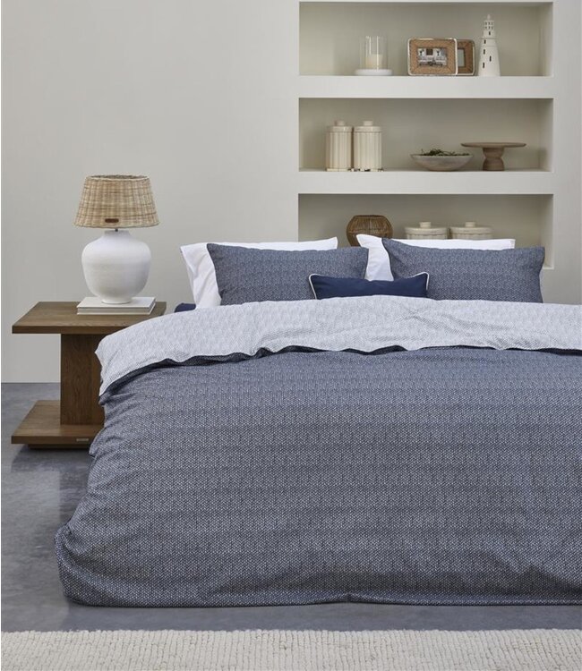 Rivièra Maison Dekbedovertrek Twisted Blauw 140 x 200/220