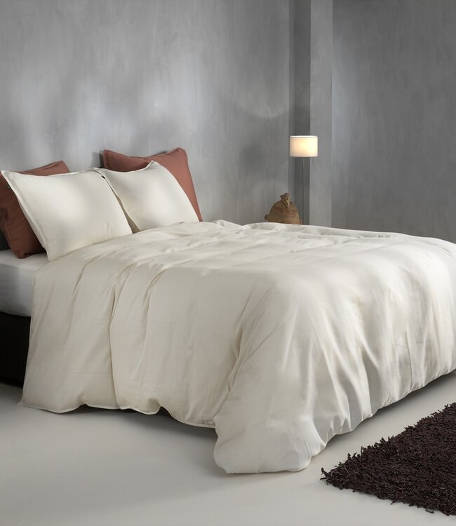Ritzzly Dekbedovertrek met rits Satinado Off White