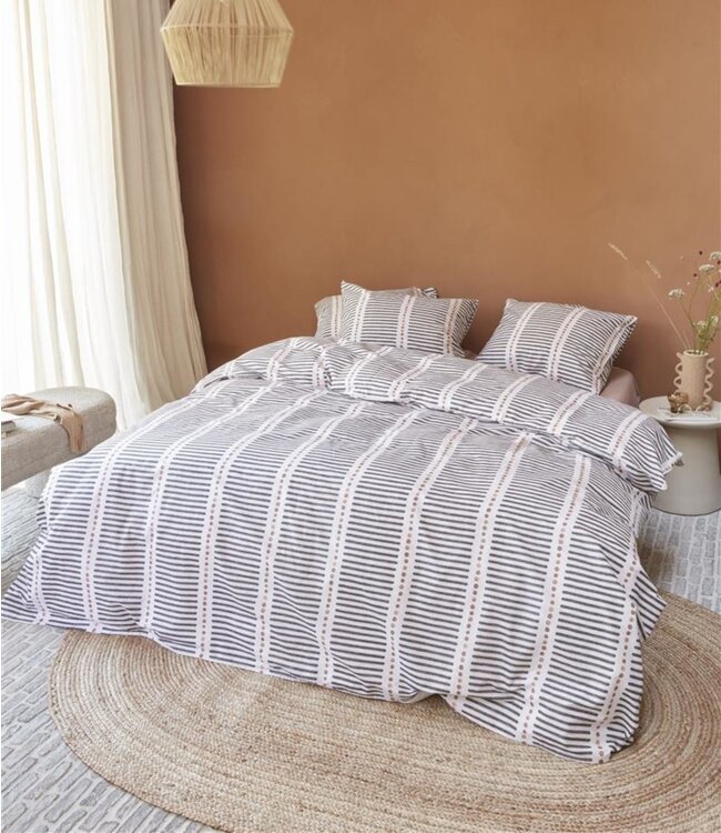 VT WONEN Dekbedovertrek Stip and Stripe Blush