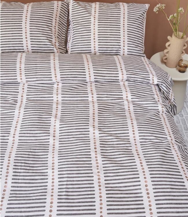 VT WONEN Dekbedovertrek Stip and Stripe Blush