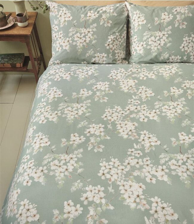 Ritzzly Dekbedovertrek met rits Blooming Flowers Blauw