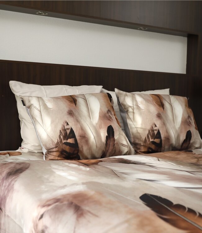 Ritzzz Dekbedovertrek met rits (3zijdes) Feathers Taupe