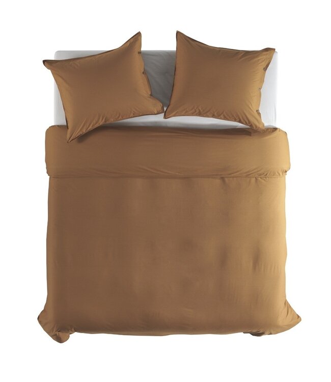Yellow Dekbedovertrek Percale Cognac Brown 200 x 200/220