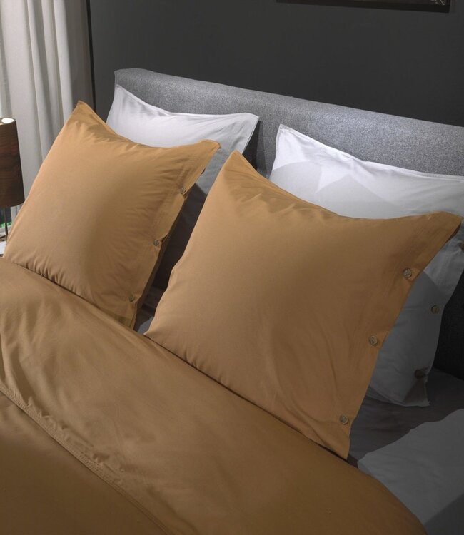 Yellow Dekbedovertrek Percale Cognac Brown 200 x 200/220