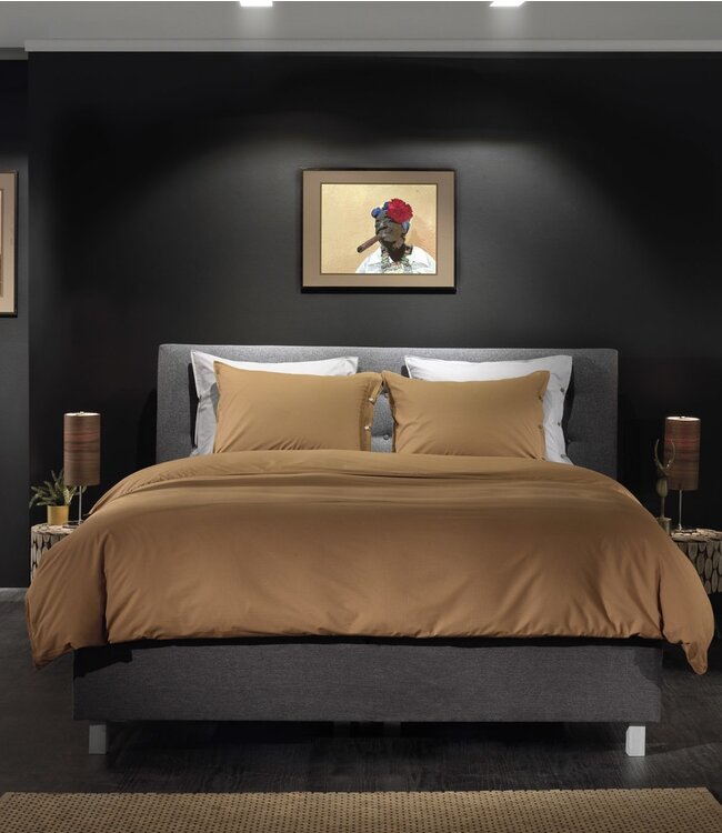 Yellow Dekbedovertrek Percale Cognac Brown 200 x 200/220