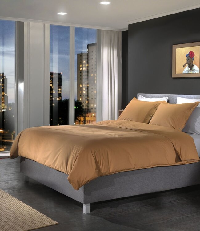 Yellow Dekbedovertrek Percale Cognac Brown 200 x 200/220