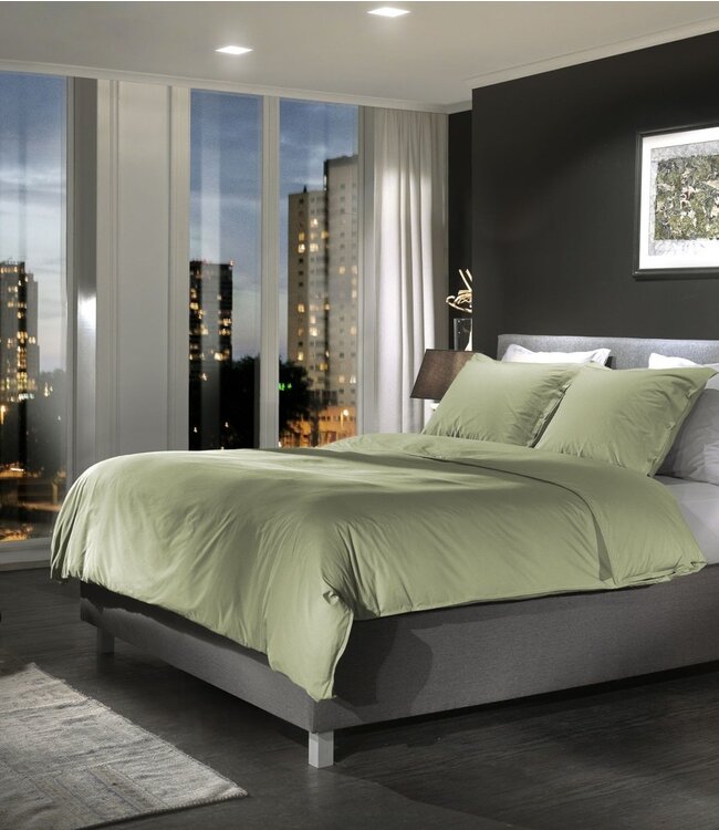 Yellow Dekbedovertrek Percale Silent Green 260 x 200/220