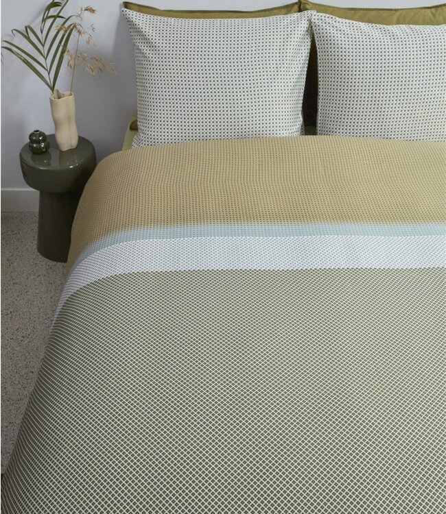 Beddinghouse Dekbedovertrek Bernou Groen  200 x 200/220