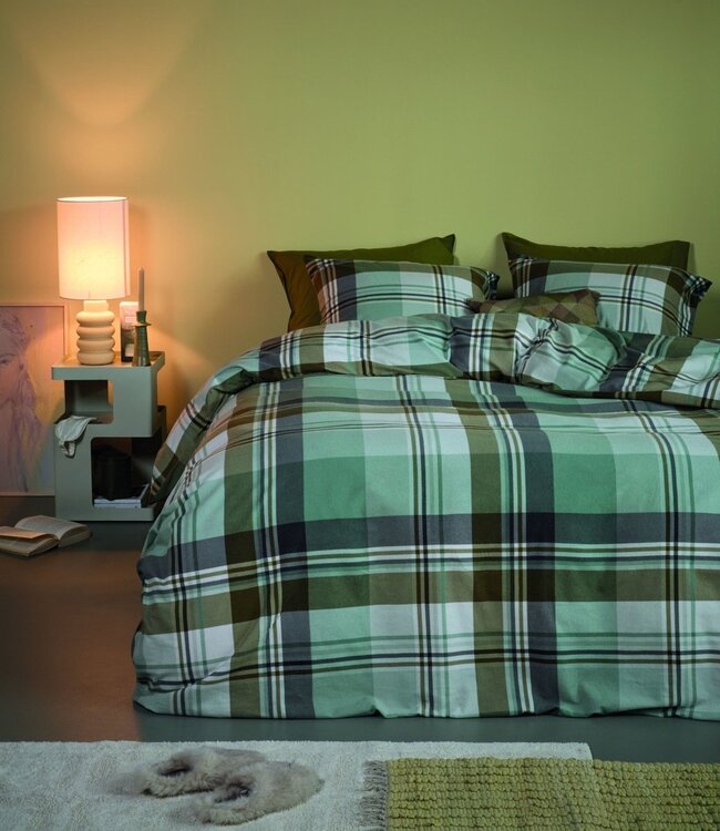 Beddinghouse Dekbedovertrek Flanel Vernon Green 240 x 200/220