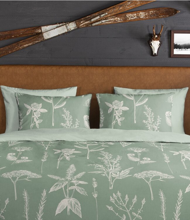 Ritzzly Dekbedovertrek met rits Flanel Herbs Green
