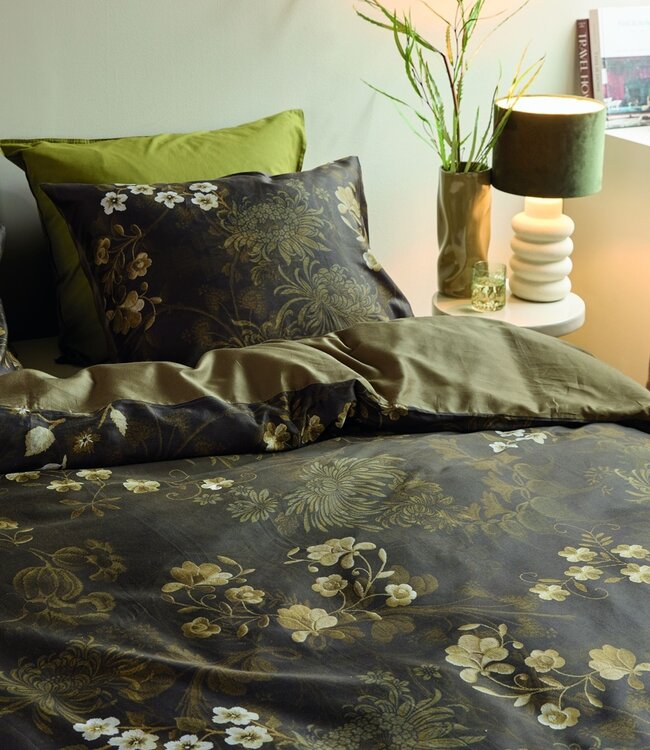 Beddinghouse Dekbedovertrek Satijn Darcy Olive Green 200 x 200/220