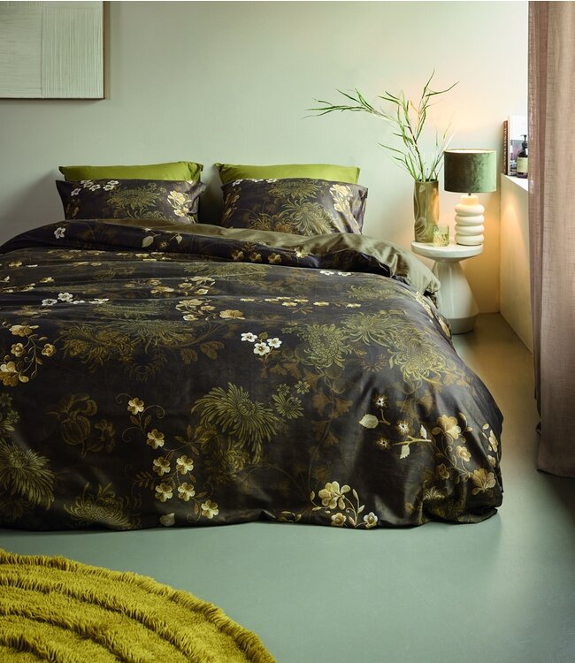 Beddinghouse Dekbedovertrek Satijn Darcy Olive Green 200 x 200/220