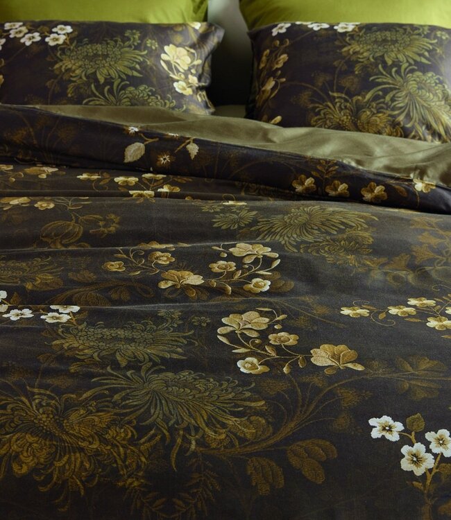 Beddinghouse Dekbedovertrek Satijn Darcy Olive Green 140 x 200/220