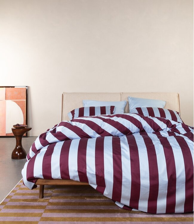 Essenza Dekbedovertrek Minte Stripe Meau Mauve Wine 200 x 200/220