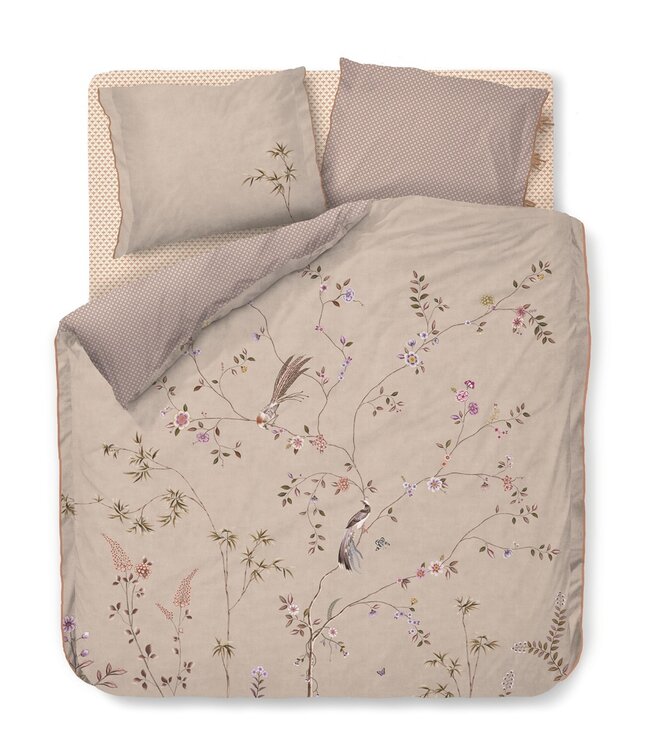 Pip Studio Dekbedovertrek Bamboo Blossom Khaki