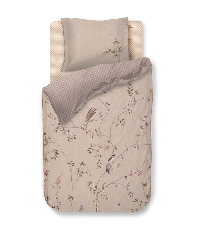 Pip Studio Dekbedovertrek Bamboo Blossom Khaki