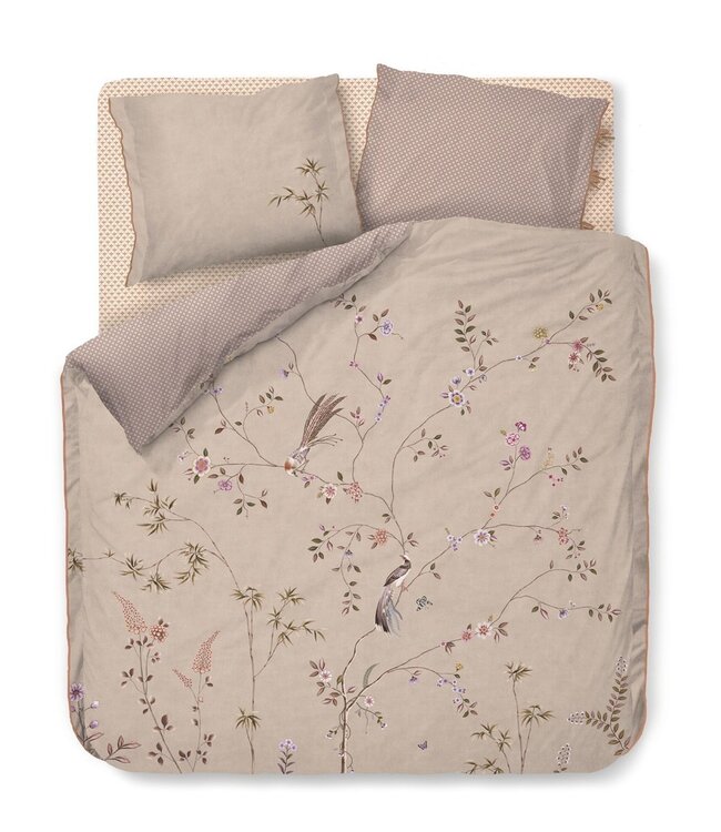 Pip Studio Dekbedovertrek Bamboo Blossom Khaki  240 x 200/220