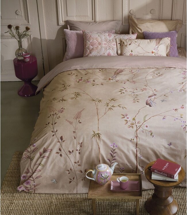 Pip Studio Dekbedovertrek Bamboo Blossom Khaki  240 x 200/220