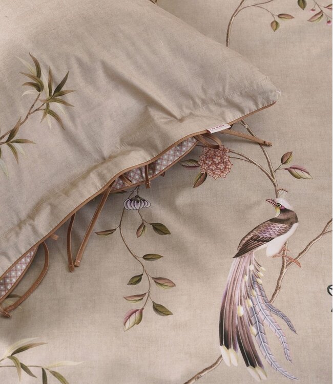 Pip Studio Dekbedovertrek Bamboo Blossom Khaki  240 x 200/220